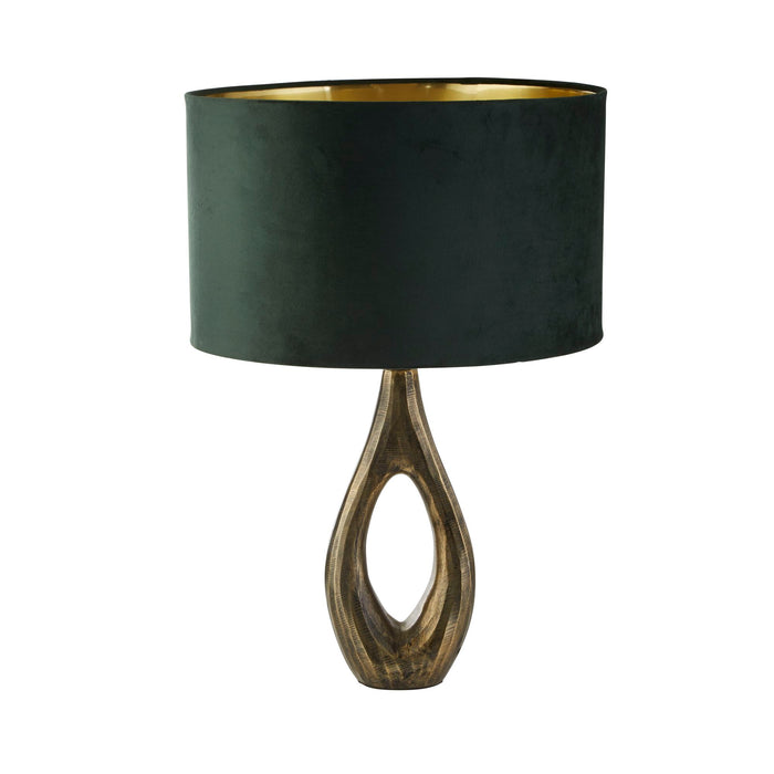Searchlight  86531GR Bucklow Table Lamp- Antique Brass Metal & Green Velvet Shade