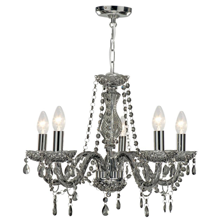 Searchlight  8695-5GY Marie Therese 5Lt Pendant - Smoked Grey Glass