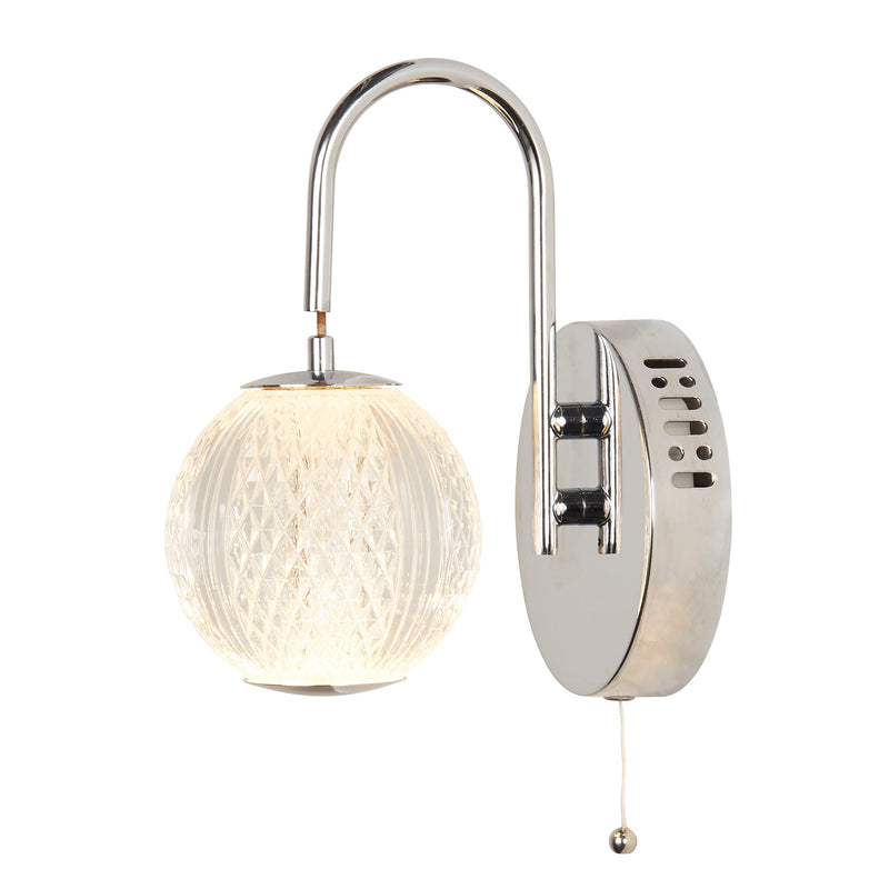 Searchlight  51481CC Allure Wall Light - Chrome Metal & Clear Acrylic