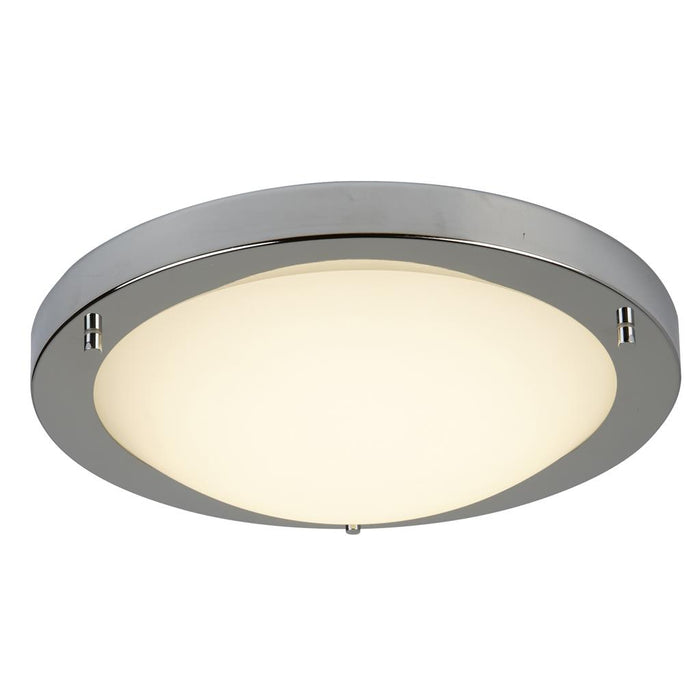 Searchlight  8702SS Geneva  Flush  - Satin Silver Metal & Opal Glass
