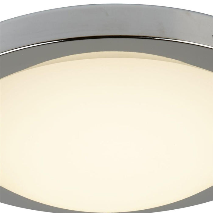 Searchlight  8702SS Geneva  Flush  - Satin Silver Metal & Opal Glass