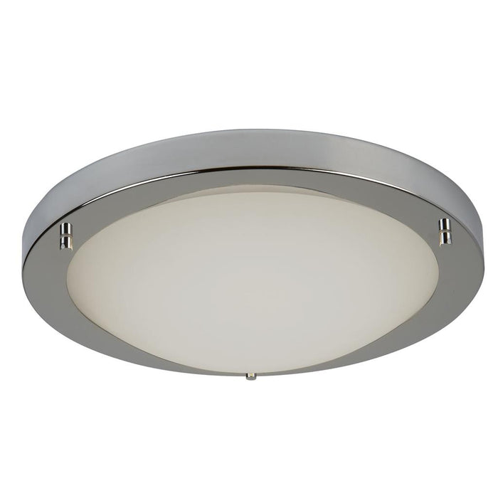 Searchlight  8702SS Geneva  Flush  - Satin Silver Metal & Opal Glass