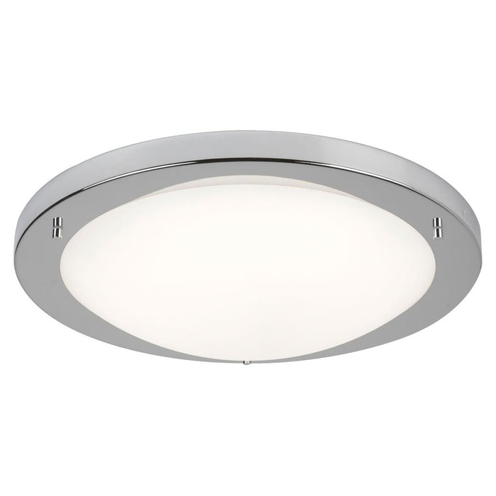 Searchlight  8703SS Geneva LED Flush  -  Satin Silver & Glass, IP44