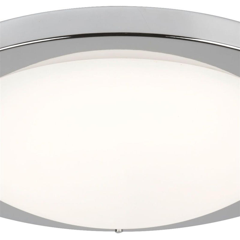 Searchlight  8703SS Geneva LED Flush  -  Satin Silver & Glass, IP44