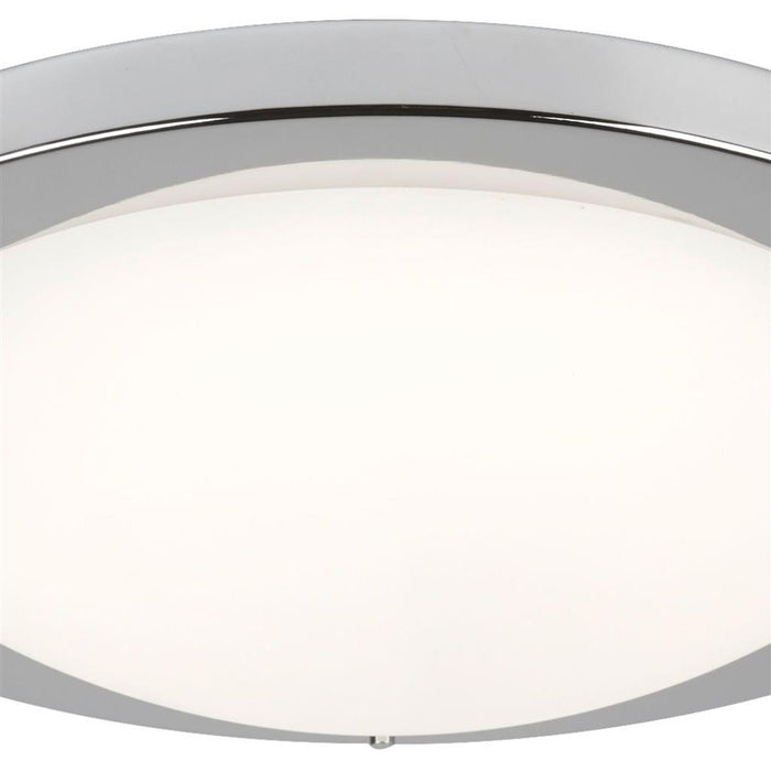 Searchlight  8703SS Geneva LED Flush  -  Satin Silver & Glass, IP44