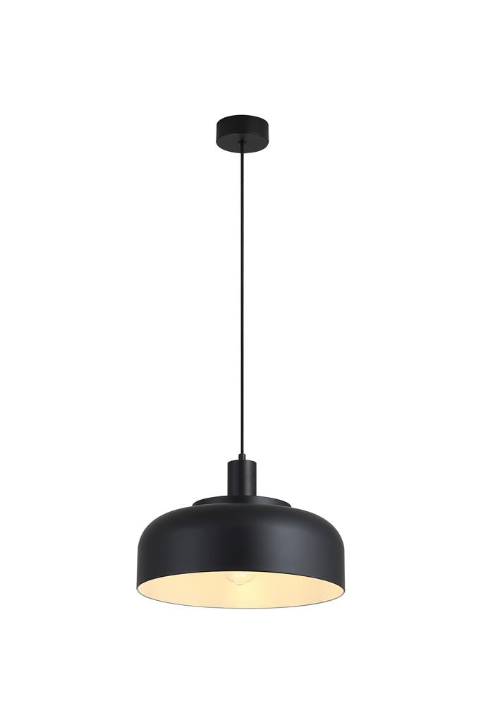 Searchlight 87180BK Scotland 1Lt Pendant Convertible to Semi-Flush Black Metal