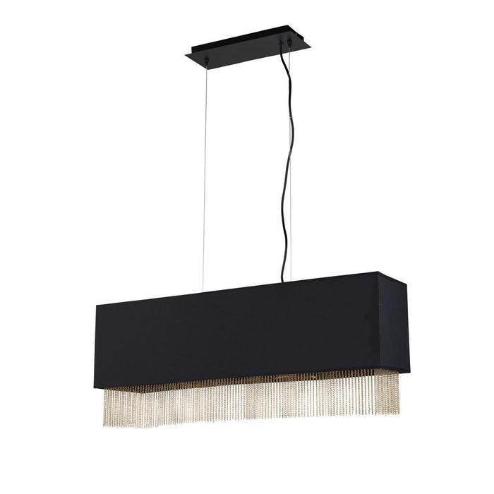 Searchlight  8724-4BK Fringe 4Lt Ceiling Pendant - Black Shade & Gold Chain