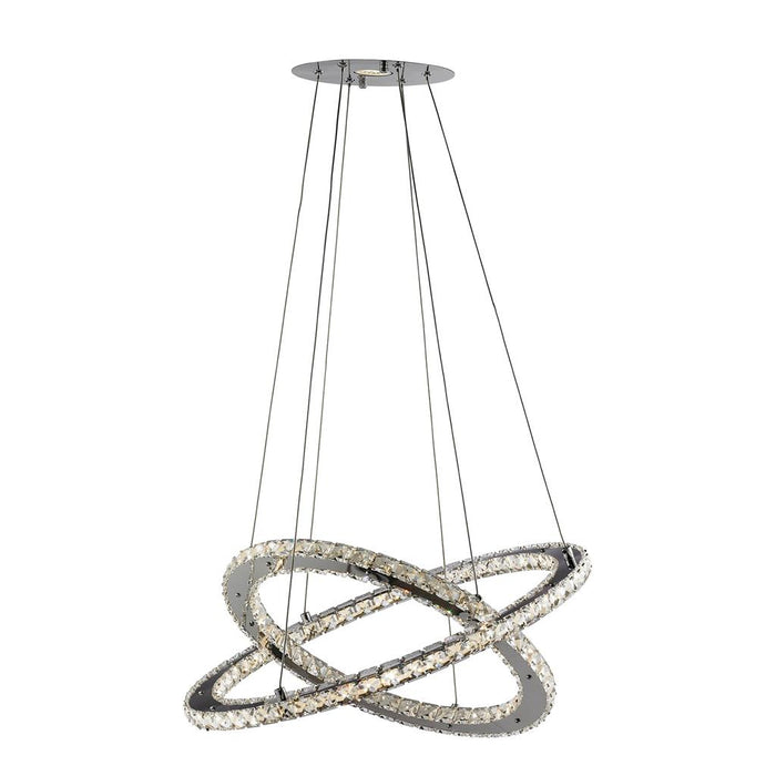 Searchlight  8757-168CC Clover 2Lt LED Ring Pendant - Chrome & Clear Glass