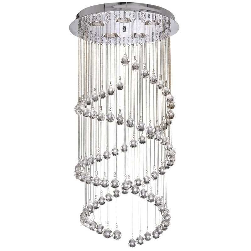 Searchlight  8843CC Hallway 5Lt Multi-Drop Pendant- Chrome Metal & Clear Crystal