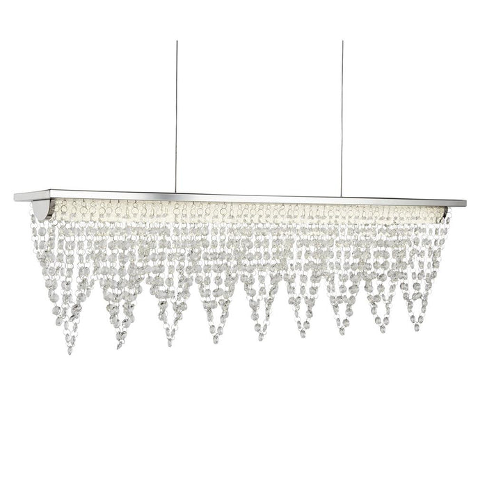 Searchlight  8857CC Drape LED Bar Pendant - Chrome Metal & Clear Crystal