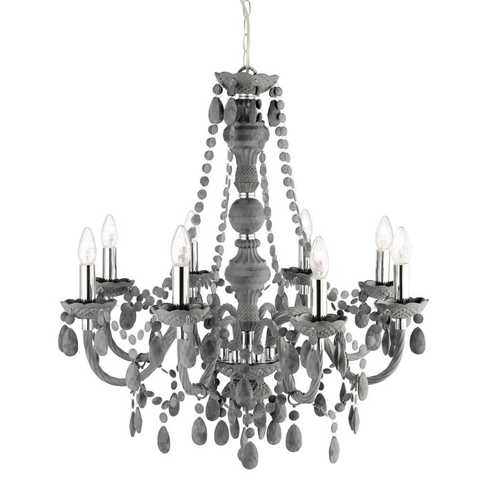 Searchlight  8888-8GY Marie Therese  8Lt Pendant - Grey Glass & Acrylic