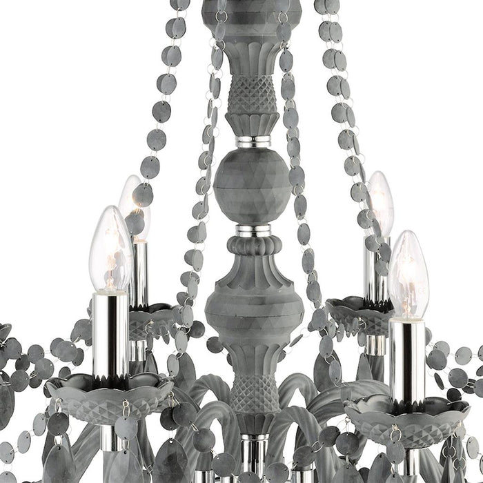 Searchlight  8888-8GY Marie Therese  8Lt Pendant - Grey Glass & Acrylic