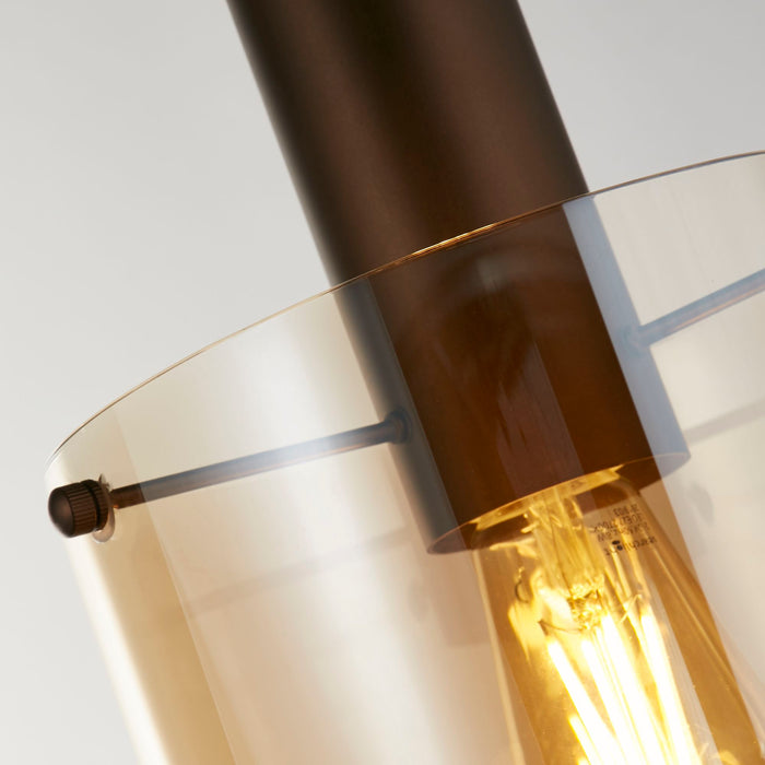 Searchlight  88910-1MO Sweden Pendant - Mocha Metal & Amber Glass