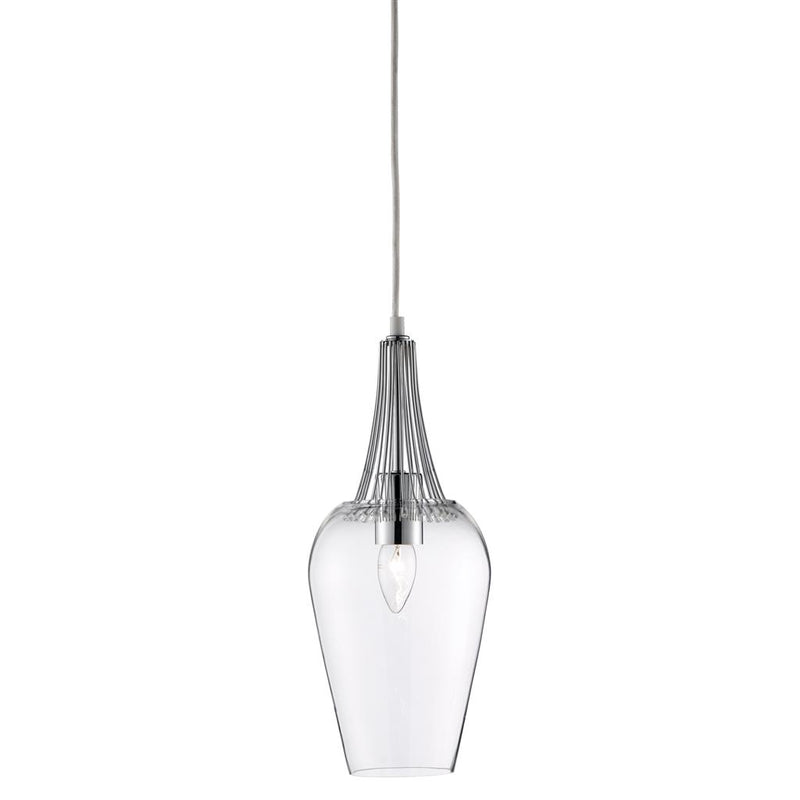 Searchlight  8911CC Whisk Pendant - Chrome & Clear Glass