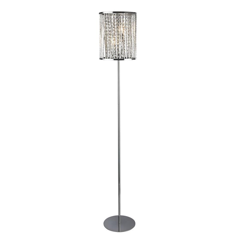Searchlight  8932CC Elise  2Lt Floor Lamp  - Chrome Metal & Crystal