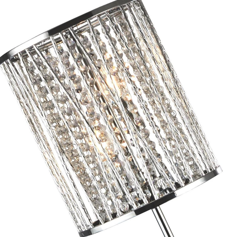 Searchlight  8932CC Elise  2Lt Floor Lamp  - Chrome Metal & Crystal