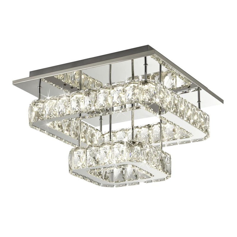 Searchlight  8952CC Clover 2 Tier LED Flush - Polished Chrome & Crystal