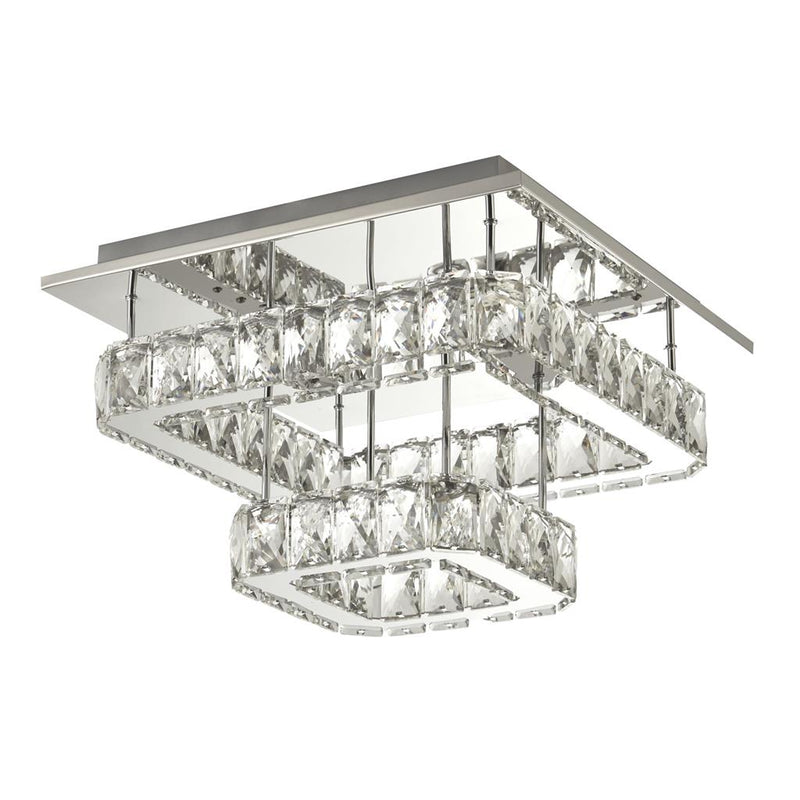 Searchlight  8952CC Clover 2 Tier LED Flush - Polished Chrome & Crystal