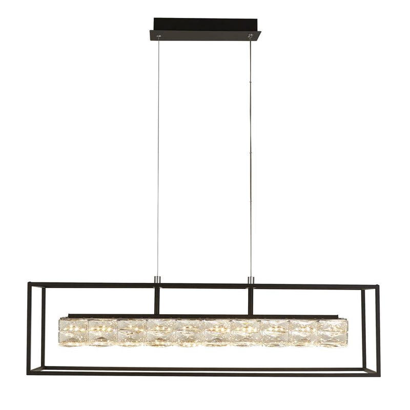 Searchlight  89562BK Elevator LED Pendant -  Matt Black Frame & Crystal Centre