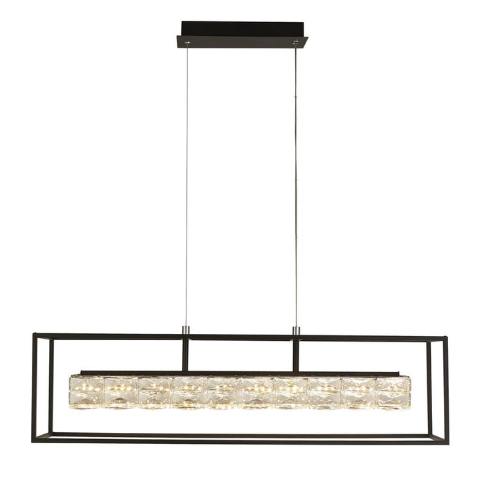 Searchlight  89562BK Elevator LED Pendant -  Matt Black Frame & Crystal Centre