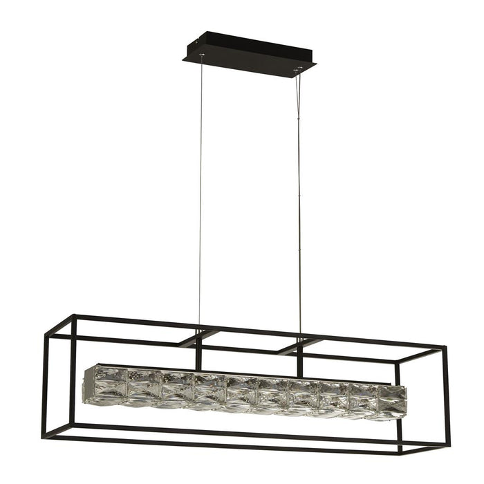 Searchlight  89562BK Elevator LED Pendant -  Matt Black Frame & Crystal Centre