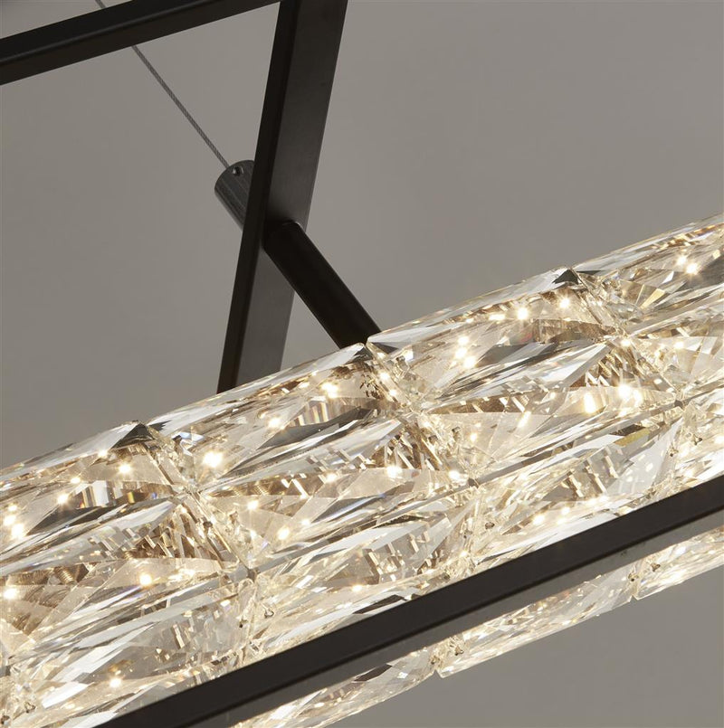 Searchlight  89562BK Elevator LED Pendant -  Matt Black Frame & Crystal Centre