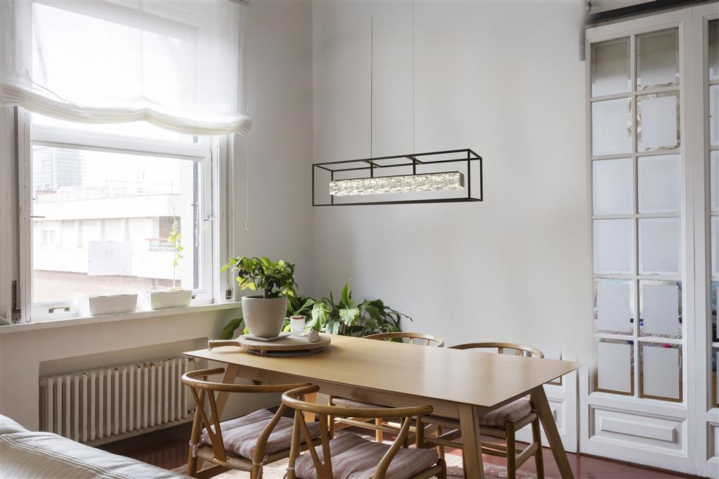 Searchlight  89562BK Elevator LED Pendant -  Matt Black Frame & Crystal Centre