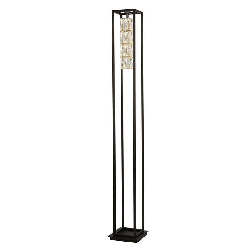 Searchlight  89563BK Elevator Floor Lamp - Matt Black Frame & Crystal Centre