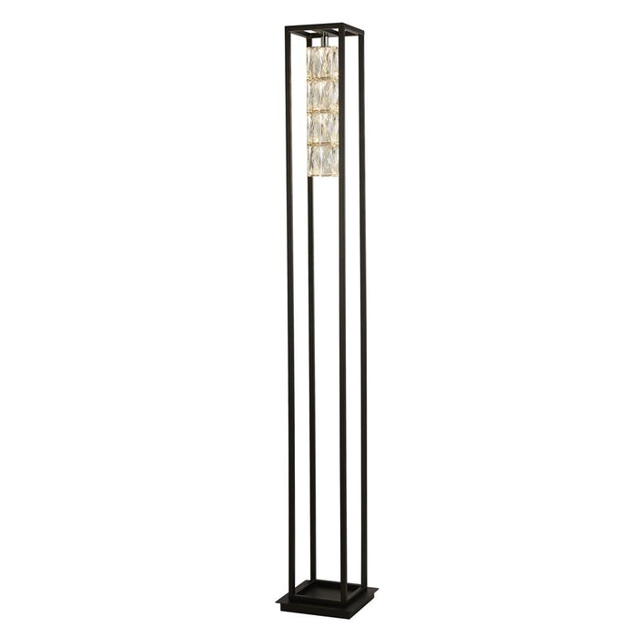 Searchlight  89563BK Elevator Floor Lamp - Matt Black Frame & Crystal Centre