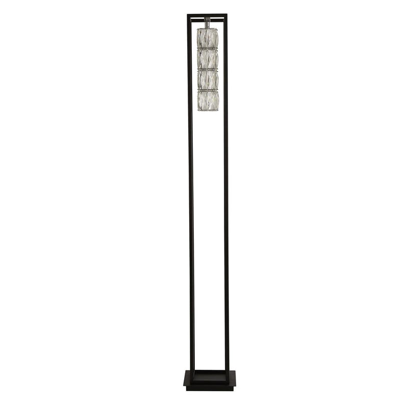 Searchlight  89563BK Elevator Floor Lamp - Matt Black Frame & Crystal Centre