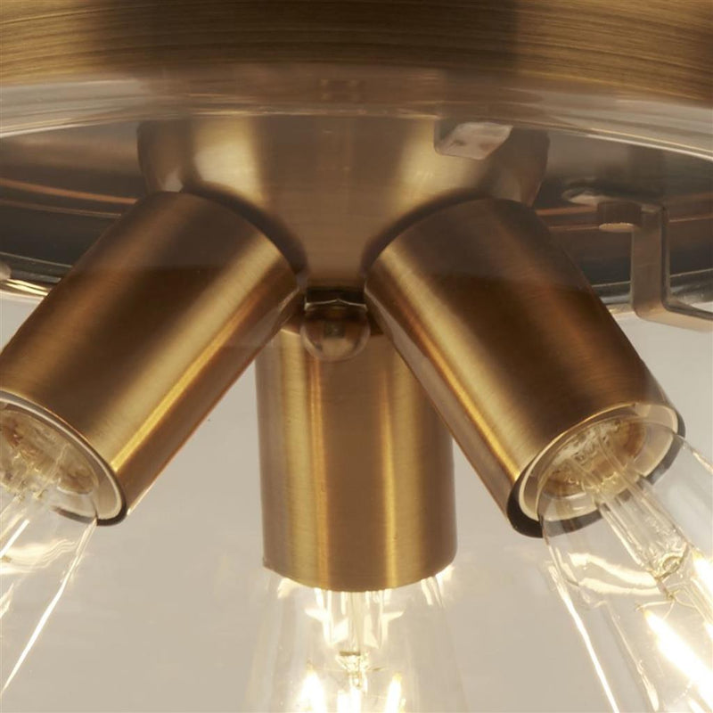Searchlight  8973-3BZ Boule 3Lt Semi Flush - Bronze & Clear Glass