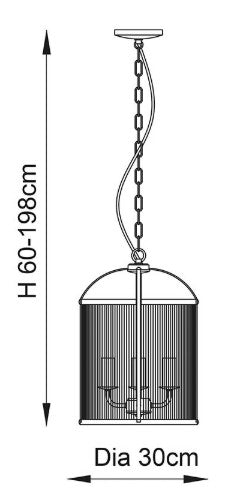 Lambeth Ribbed 4lt Pendant - 106711