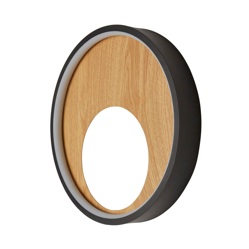 Searchlight  36303-1BK Curio Wall Light - Black Metal & Wood