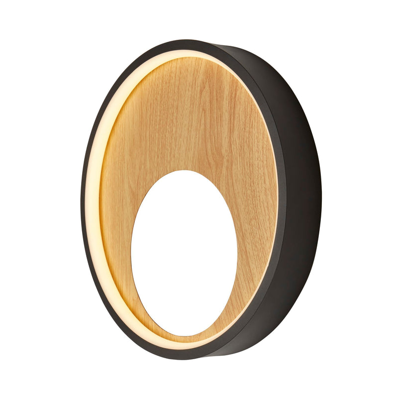 Searchlight  36303-1BK Curio Wall Light - Black Metal & Wood
