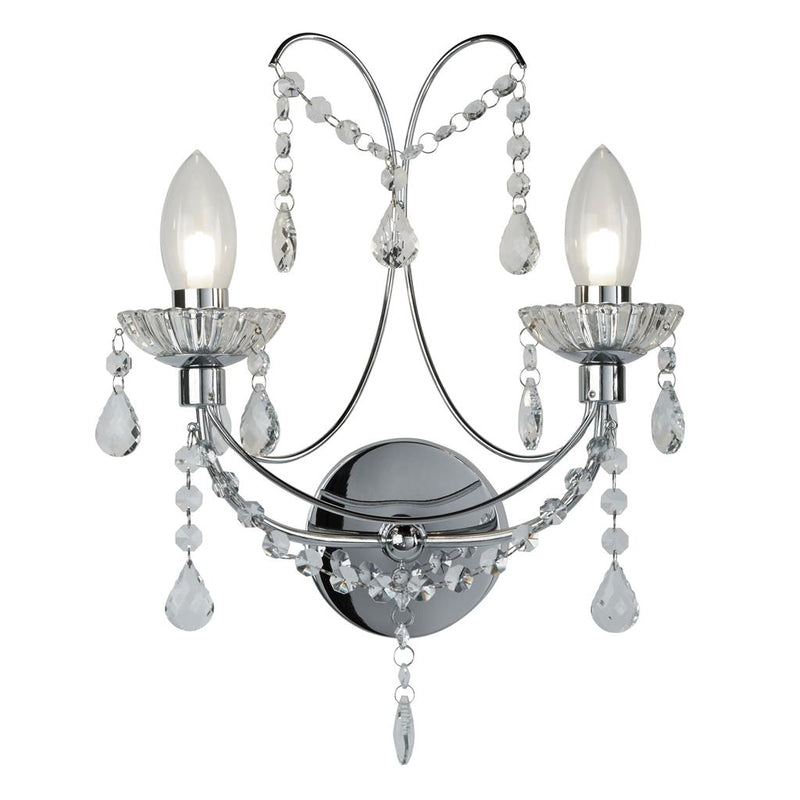 Searchlight  9037-2CC Autumn 2LT Bathroom Wall Light - Chrome Metal