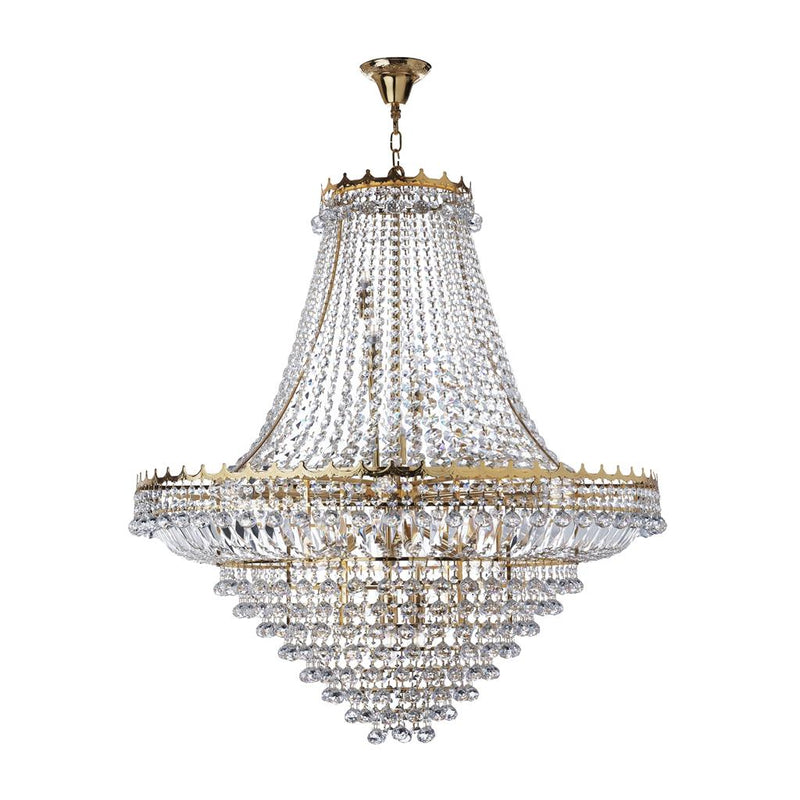 Searchlight  9112-102GO Versailles  19Lt Chandelier  - Gold Metal & Crystal