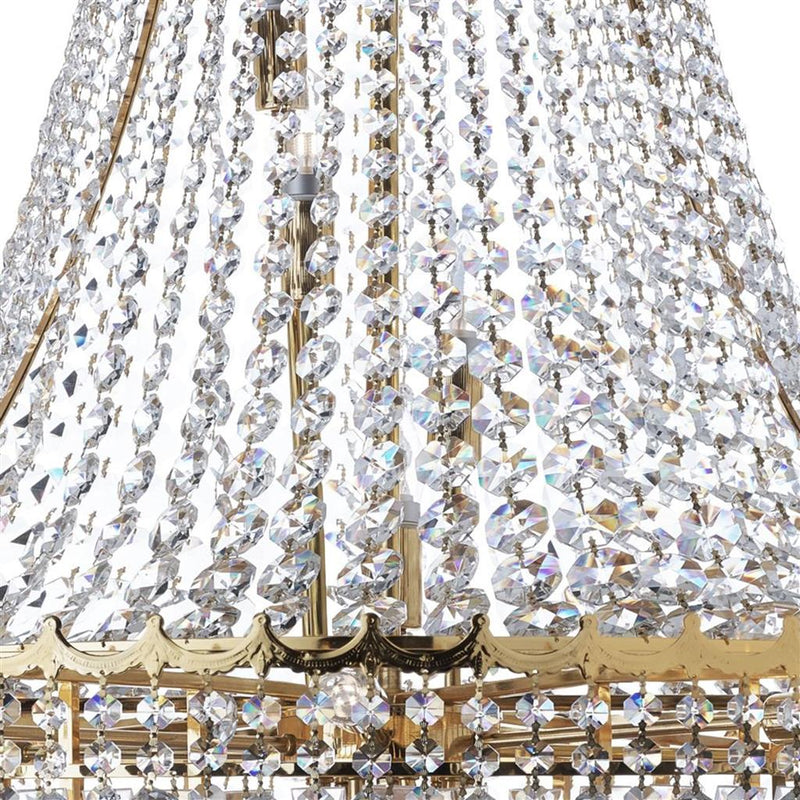 Searchlight  9112-102GO Versailles  19Lt Chandelier  - Gold Metal & Crystal