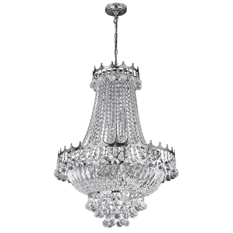 Searchlight  9112-52CC Versailles  9Lt Chandelier  - Chrome Metal & Crystal