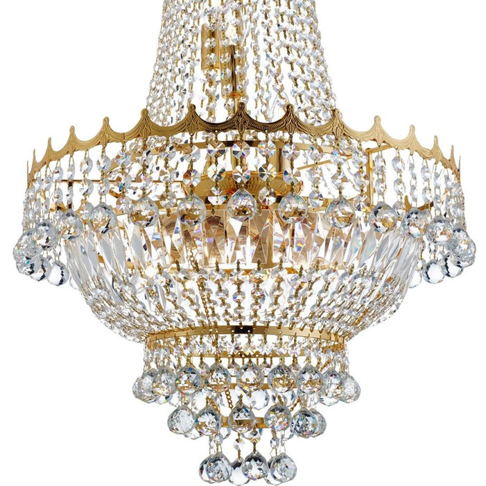 Searchlight  9112-52GO Versailles  9Lt Chandelier  - Gold Metal & Crystal