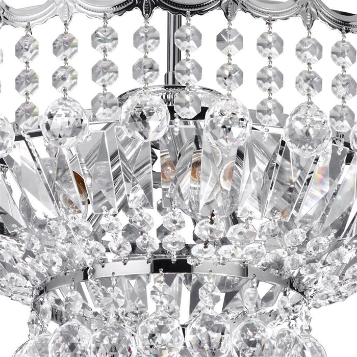 Searchlight  9113-39CC Versailles 5Lt Semi-Flush Chandelier - Chrome & Crystal