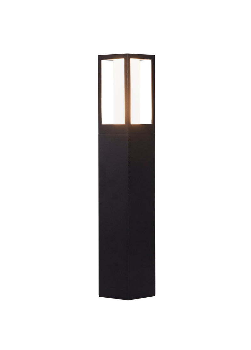 Searchlight  91251-450 Avenue Outdoor Post - Black Metal & Matt White Polycarbonate