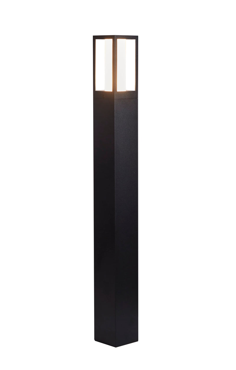 Searchlight  91251-730 Avenue Outdoor Post - Black Metal & Matt White Polycarbonate
