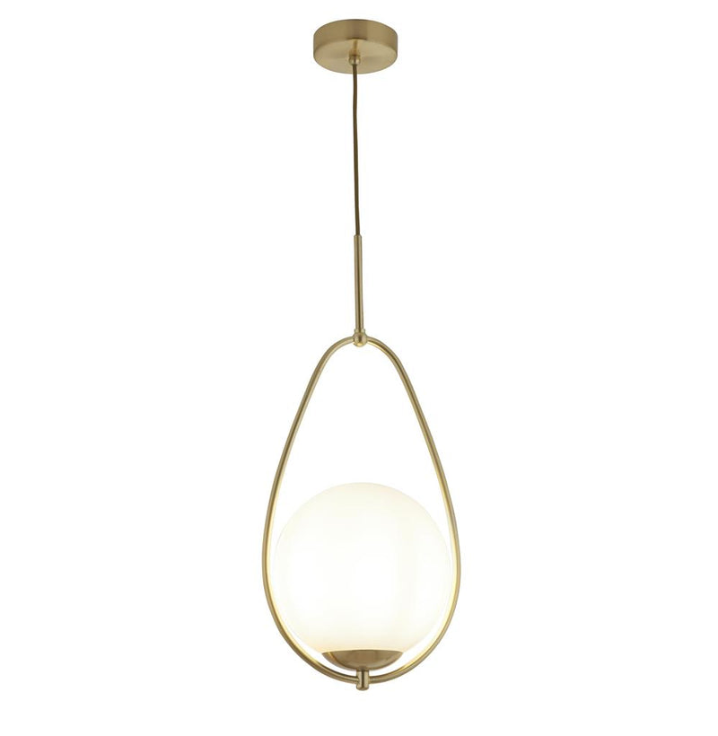 Searchlight  9171-1GO Avalon  Pendant  - Gold Metal & Opal Glass