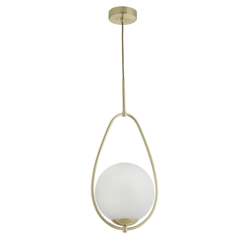 Searchlight  9171-1GO Avalon  Pendant  - Gold Metal & Opal Glass