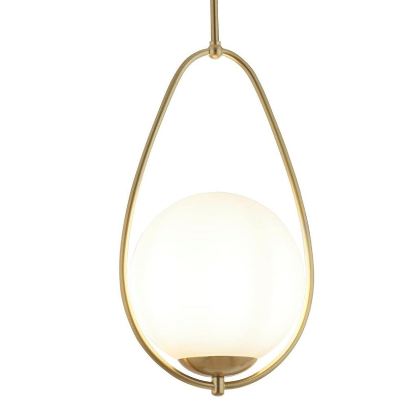 Searchlight  9171-1GO Avalon  Pendant  - Gold Metal & Opal Glass
