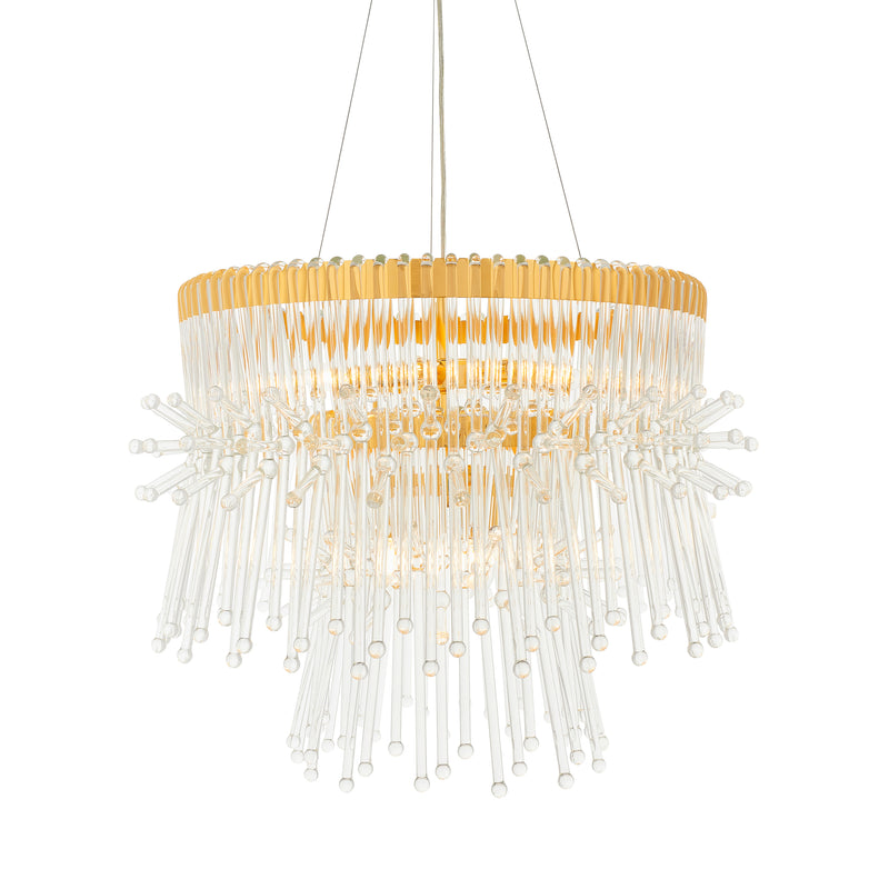 Endon 91941 Madeleine 9lt Pendant - Gold/Clear