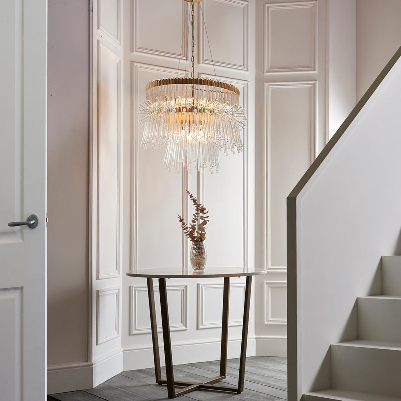 Endon 91941 Madeleine 9lt Pendant - Gold/Clear