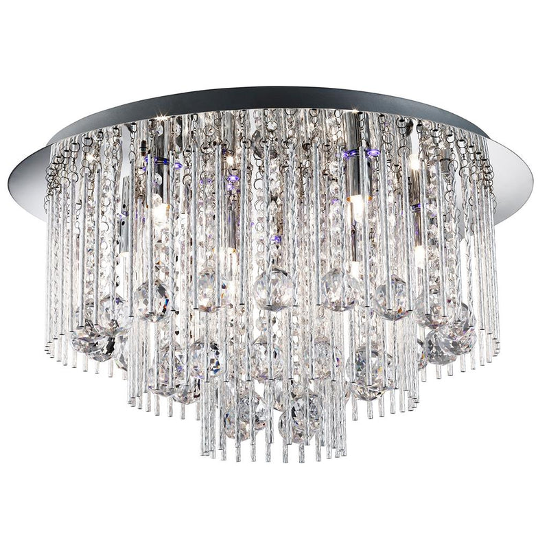 Searchlight  9198-8CC Beatrix 8Lt Flush - Chrome Metal & Crystal