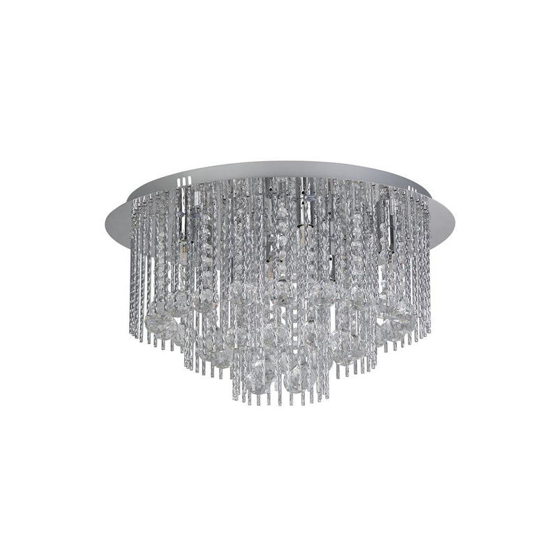 Searchlight  9198-8CC Beatrix 8Lt Flush - Chrome Metal & Crystal