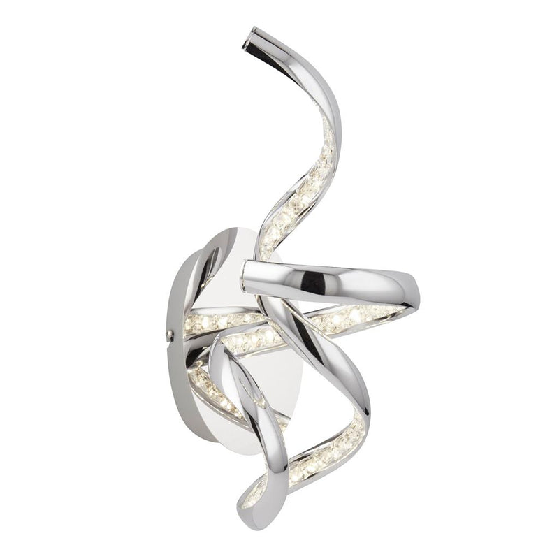 Searchlight  9208CC Twirls Wall Light  - Chrome Metal & Glass